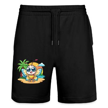 Schmetterling Lustige Cartoon Sommer Strand Sonnenbrille - Stanley/Stella Unisex Bio Joggingshorts Trainer  - Schwarz - Vorne - Nik (191cm) & Marisol (170cm)