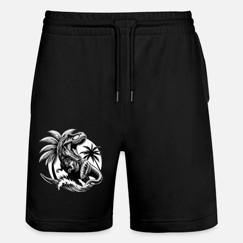Roaring T-Rex Dinosaur Gift - Stanley/Stella Trainer Unisex Organic Jogging Shorts - black