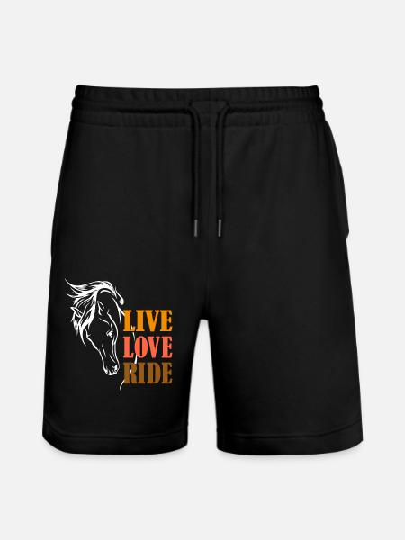 Live Love Ride - Stanley/Stella Trainer Unisex Organic Jogging Shorts - black