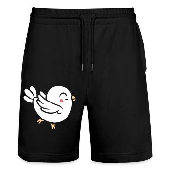 Colombe - Short de jogging bio TRAINER Stanley/Stella unisexe - noir - Devant - Nik (191cm) & Marisol (170cm)
