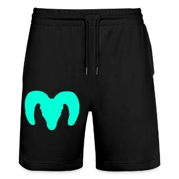 Dickhornschaf Silhouette – Wildnis pur - Stanley/Stella Unisex Bio Joggingshorts Trainer  - Schwarz - Vorne - Nik (191cm) & Marisol (170cm)