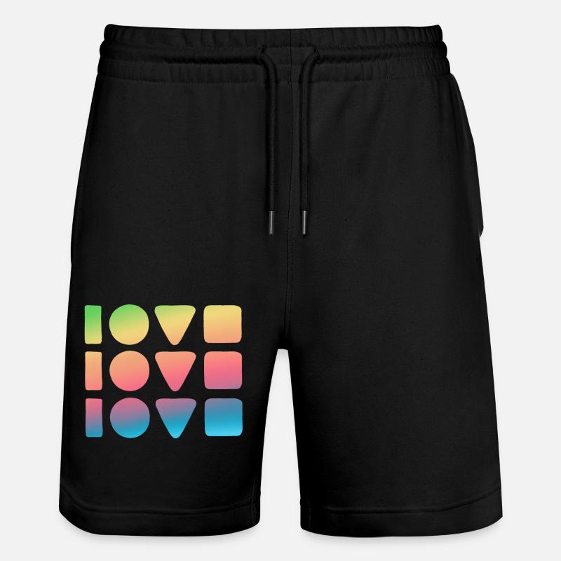 3x Liebe - Stanley/Stella Unisex Bio Joggingshorts Trainer  - Schwarz