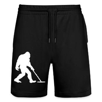 Metalldetektor Bigfoot Big foot - Stanley/Stella Unisex Bio Joggingshorts Trainer  - Schwarz - Vorne - Nik (191cm) & Marisol (170cm)