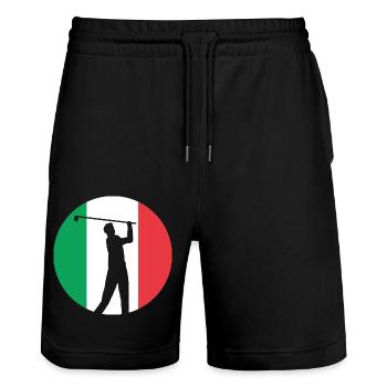Italy Italia Italian Italian Flag - Stanley/Stella Trainer Unisex Organic Jogging Shorts - black - Front - Nik (191cm) & Marisol (170cm)