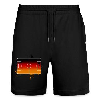 Germany Football - Stanley/Stella Trainer Unisex Organic Jogging Shorts - black - Front - Nik (191cm) & Marisol (170cm)