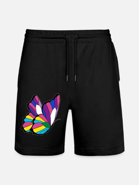 Butterfly pansexual bisexual androgynous - Stanley/Stella Trainer Unisex Organic Jogging Shorts - black