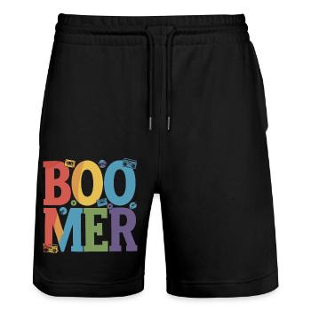 Boomer - Short de jogging bio TRAINER Stanley/Stella unisexe - noir - Devant - Nik (191cm) & Marisol (170cm)