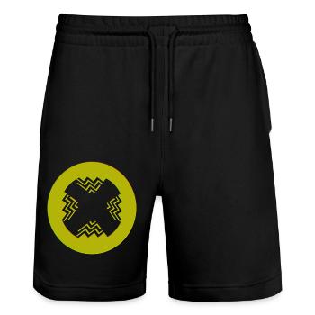 Circular Inner Style - Stanley/Stella Trainer Unisex Organic Jogging Shorts - black - Front - Nik (191cm) & Marisol (170cm)