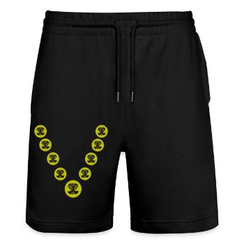 Kette - Stanley/Stella Unisex Bio Joggingshorts Trainer  - Schwarz - Vorne - Nik (191cm) & Marisol (170cm)