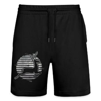 Reh - Stanley/Stella Unisex Bio Joggingshorts Trainer  - Schwarz - Vorne - Nik (191cm) & Marisol (170cm)