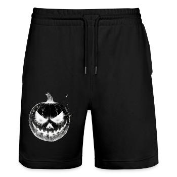Frissons garantis - Citrouille d'Halloween - Short de jogging bio TRAINER Stanley/Stella unisexe - noir - Devant - Nik (191cm) & Marisol (170cm)