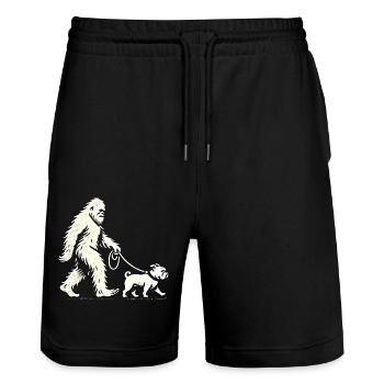Bigfoot Walking Bulldog Silhouette - Short de jogging bio TRAINER Stanley/Stella unisexe - noir - Devant - Nik (191cm) & Marisol (170cm)