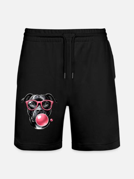 Cool with Pink Bubble Gum - Stanley/Stella Trainer Unisex Organic Jogging Shorts - black