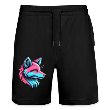 Neon Fox Glow Design artistique - Short de jogging bio TRAINER Stanley/Stella unisexe - noir - Devant - Nik (191cm) & Marisol (170cm)