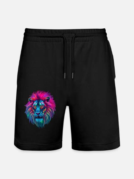 Löwe - Stanley/Stella Unisex Bio Joggingshorts Trainer  - Schwarz