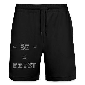 Be A Beast Inspirational Motivational - Stanley/Stella Trainer Unisex Organic Jogging Shorts - black - Front - Nik (191cm) & Marisol (170cm)