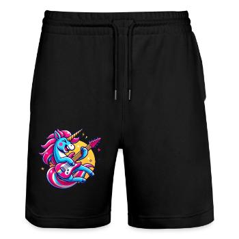 Conception de guitare licorne à bascule - Short de jogging bio TRAINER Stanley/Stella unisexe - noir - Devant - Nik (191cm) & Marisol (170cm)