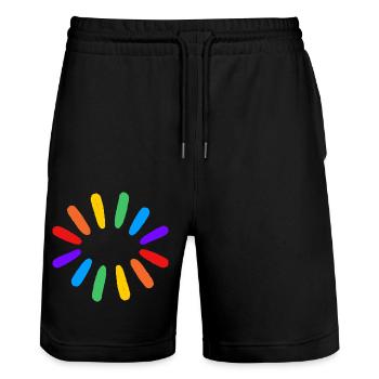 Regenbogensonne LGBTQIA Gay Pride - Stanley/Stella Unisex Bio Joggingshorts Trainer  - Schwarz - Vorne - Nik (191cm) & Marisol (170cm)