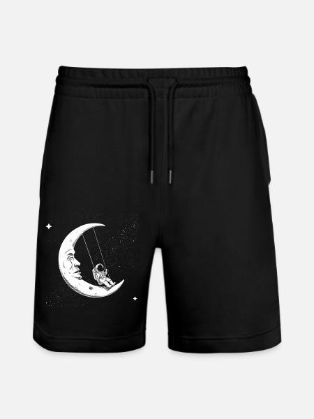 Astronaut Moon Swings - Stanley/Stella Trainer Unisex Organic Jogging Shorts - black