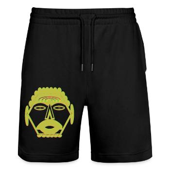 couper - Short de jogging bio TRAINER Stanley/Stella unisexe - noir - Devant - Nik (191cm) & Marisol (170cm)