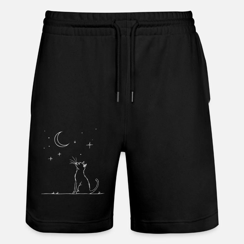 Dream cat in starlight - Stanley/Stella Trainer Unisex Organic Jogging Shorts - black