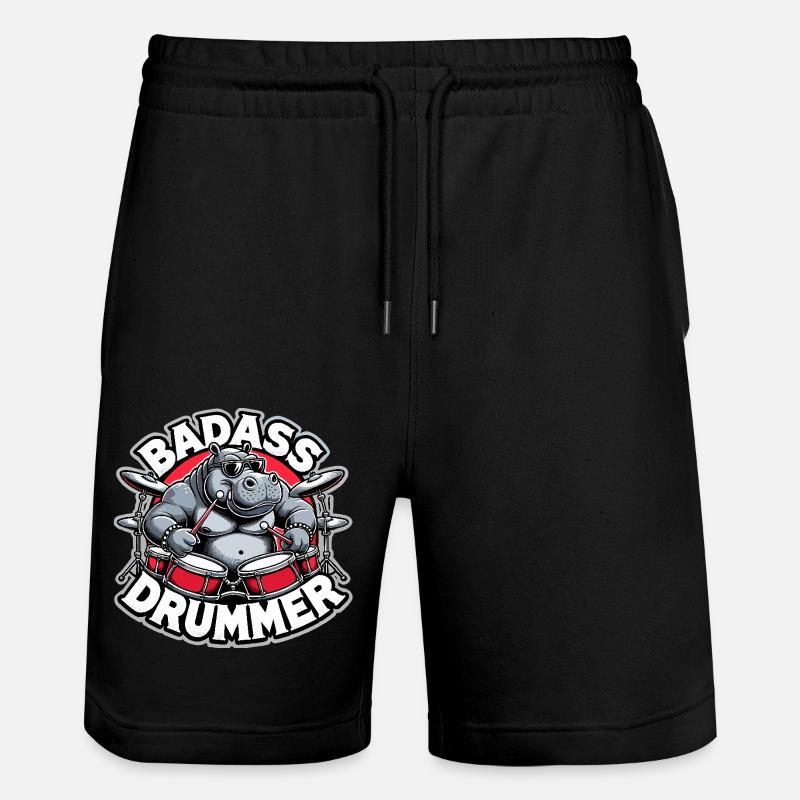 Badass Drummer Hippo Cool Gift - Short de jogging bio TRAINER Stanley/Stella unisexe - noir