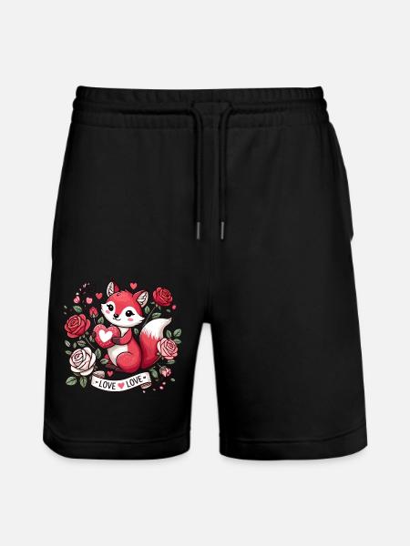 Fuchs Liebe - Stanley/Stella Unisex Bio Joggingshorts Trainer - Schwarz