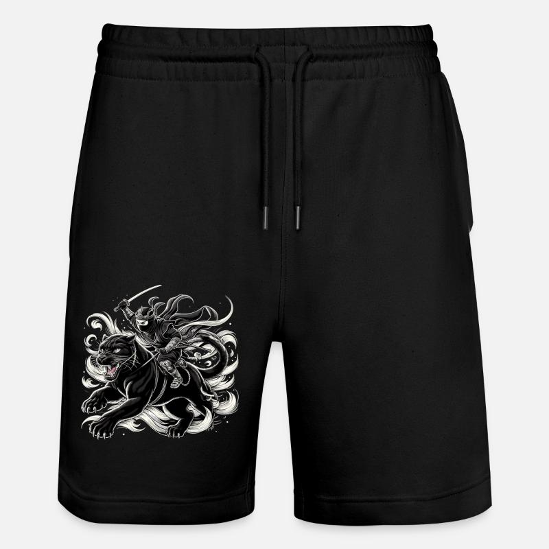 Ninja Jaguar Ninjato Gift - Stanley/Stella Trainer Unisex Organic Jogging Shorts - black