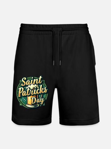Saint Patrick's Day Beer - Stanley/Stella Trainer Unisex Organic Jogging Shorts - black