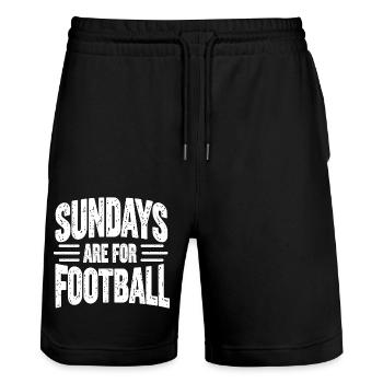 Sundays Are for Football American Football - Stanley/Stella Unisex Bio Joggingshorts Trainer  - Schwarz - Vorne - Nik (191cm) & Marisol (170cm)
