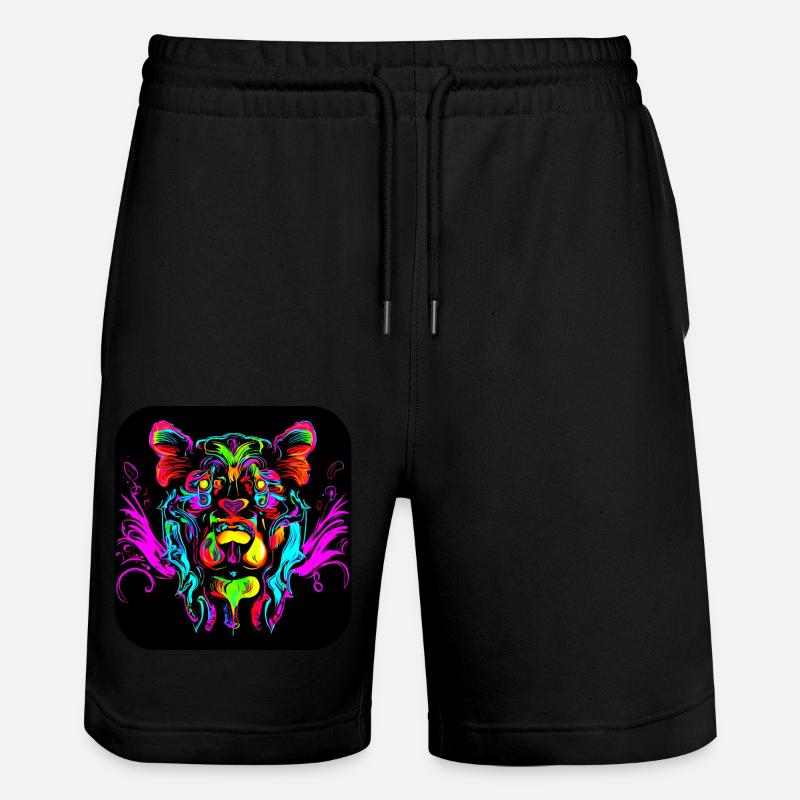 Néon Cyberglow UV Style abstrait - Short de jogging bio TRAINER Stanley/Stella unisexe - noir