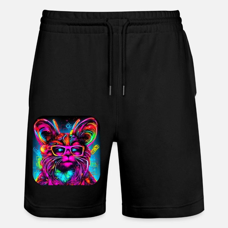 Neon Cyberglow UV Abstract Style - Stanley/Stella Trainer Unisex Organic Jogging Shorts - black