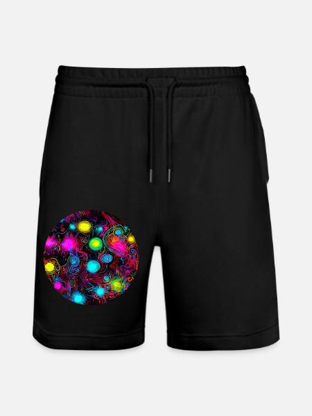 Neon Abstract Style Trend UV - Stanley/Stella Trainer Unisex Organic Jogging Shorts - black