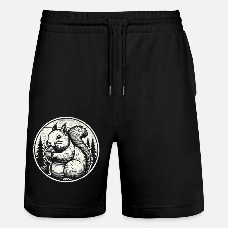 Eichhörnchen - Stanley/Stella Unisex Bio Joggingshorts Trainer  - Schwarz