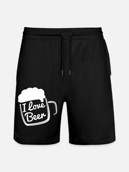 I Love Beer - Stanley/Stella Trainer Unisex Organic Jogging Shorts - black