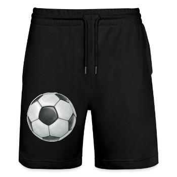 Fußball - Stanley/Stella Unisex Bio Joggingshorts Trainer  - Schwarz - Vorne - Nik (191cm) & Marisol (170cm)