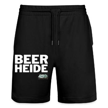 BEERHEIDE - Stanley/Stella Unisex Bio Joggingshorts Trainer  - Schwarz - Vorne - Nik (191cm) & Marisol (170cm)