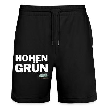 HOHENGRÜN - Stanley/Stella Unisex Bio Joggingshorts Trainer  - Schwarz - Vorne - Nik (191cm) & Marisol (170cm)