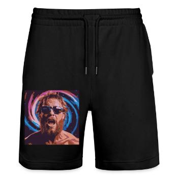 Trippin - Short de jogging bio TRAINER Stanley/Stella unisexe - noir - Devant - Nik (191cm) & Marisol (170cm)