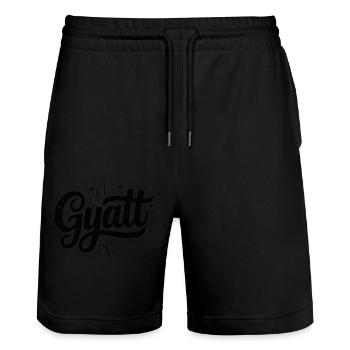 Gyatt - Funny Memes - Stanley/Stella Trainer Unisex Organic Jogging Shorts - black - Front - Nik (191cm) & Marisol (170cm)