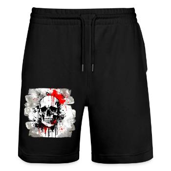 Crâne Trash Polka Biker Culture - Short de jogging bio TRAINER Stanley/Stella unisexe - noir - Devant - Nik (191cm) & Marisol (170cm)