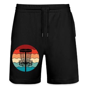 Disc Golf - Stanley/Stella Trainer Unisex Organic Jogging Shorts - black - Front - Nik (191cm) & Marisol (170cm)