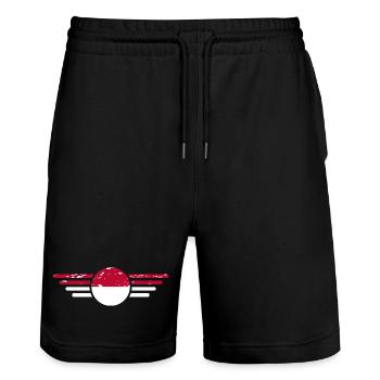 I Love Indonesia, Style Design T-Shirt - Stanley/Stella Trainer Unisex Organic Jogging Shorts - black - Front - Nik (191cm) & Marisol (170cm)
