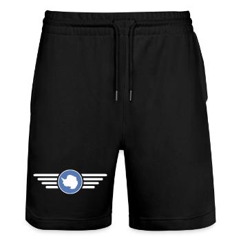 Ich liebe Antarktis, Eleganz Stil Design T-Shirt - Stanley/Stella Unisex Bio Joggingshorts Trainer  - Schwarz - Vorne - Nik (191cm) & Marisol (170cm)