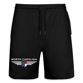 North Carolina Fan T-Shirt – Stylish & Unique - Stanley/Stella Trainer Unisex Organic Jogging Shorts - black - Front - Nik (191cm) & Marisol (170cm)
