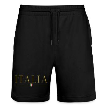 Ich liebe Italien Eleganz Stil Design T-Shirt - Stanley/Stella Unisex Bio Joggingshorts Trainer  - Schwarz - Vorne - Nik (191cm) & Marisol (170cm)