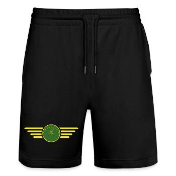 J’aime Adygea, T-shirt design de style élégance - Short de jogging bio TRAINER Stanley/Stella unisexe - noir - Devant - Nik (191cm) & Marisol (170cm)
