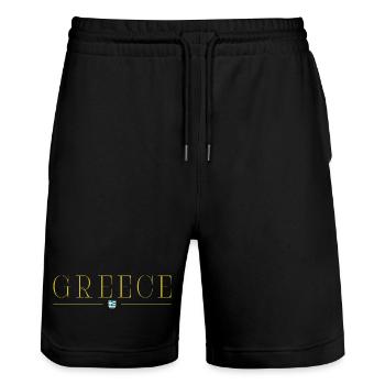 J’aime la Grèce, Style Design T-Shirt - Short de jogging bio TRAINER Stanley/Stella unisexe - noir - Devant - Nik (191cm) & Marisol (170cm)