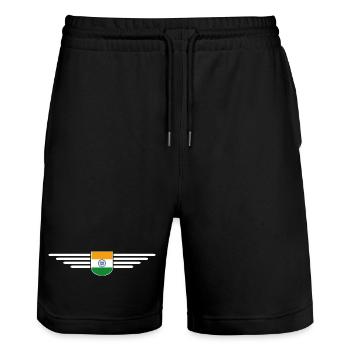 Ich liebe Indien, Outfit T-Shirt Design Geschenk - Stanley/Stella Unisex Bio Joggingshorts Trainer  - Schwarz - Vorne - Nik (191cm) & Marisol (170cm)