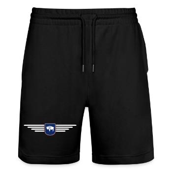 T-shirt de fan du Wyoming – Wild & Free - Short de jogging bio TRAINER Stanley/Stella unisexe - noir - Devant - Nik (191cm) & Marisol (170cm)